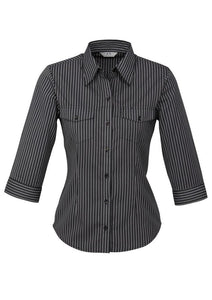 Biz Collection Ladies Cuban 3/4 Sleeve Shirt