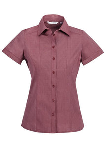 Biz Collection Ladies Chevron Short Sleeve Shirt