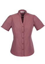 Load image into Gallery viewer, Biz Collection Ladies Chevron Stand Collar Shirt