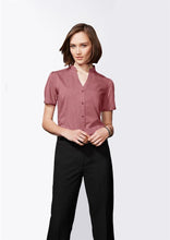 Load image into Gallery viewer, Biz Collection Ladies Chevron Stand Collar Shirt